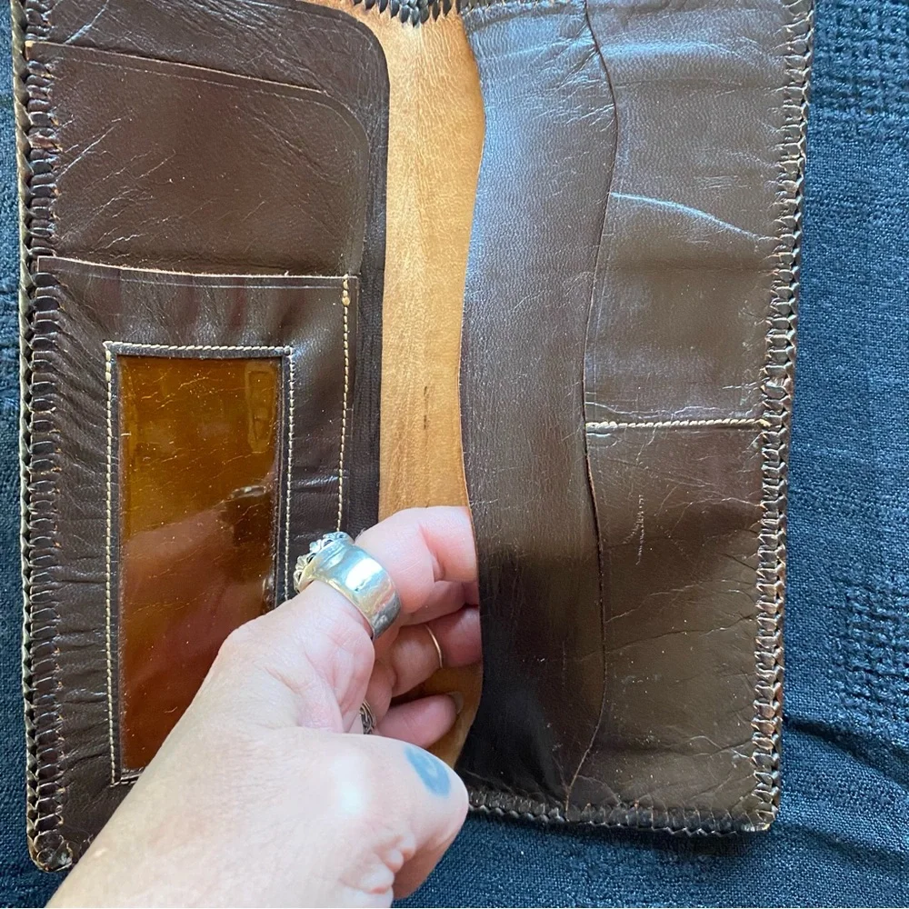 Vintage Brown buttery soft Men’s Long Wallet. Made in Mexico. 70’s. - Picture 5 of 10